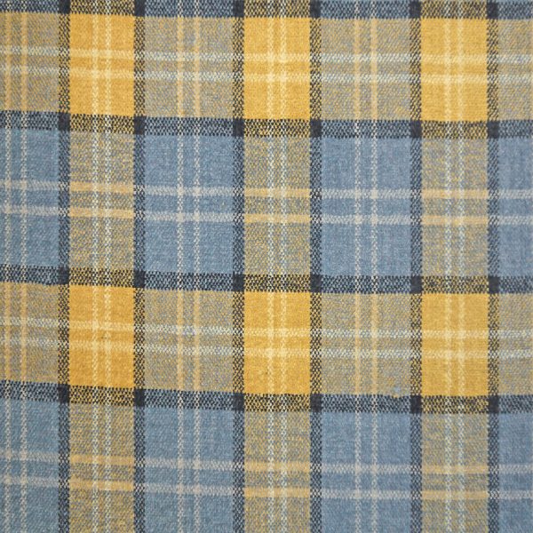 Lana Plaid Fabric Col Ocean